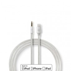 Lightning-Adapter | Apple Lightning 8-Pins | 3,5 mm Male | Verguld | 1.00 m | Rond | Nylon