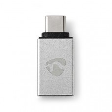 USB-CT Adapter | USB 3.2 Gen 1 | USB-CT Male | USB-A Female | 5 Gbps | Rond | Vernikkeld | Zilver | Cover Window Box