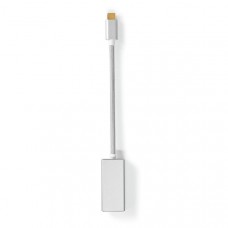 USB-CT Adapter | USB 3.2 Gen 1 | USB-CT Male | Mini DisplayPort Female | 0.20 m | Rond | Verguld | Gevlochten / Nylon | Zilver | Cover Window Box