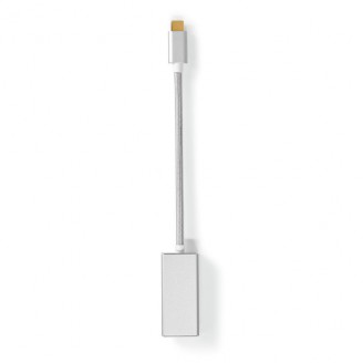 USB-CT Adapter | USB 3.2 Gen 1 | USB-CT Male | Mini DisplayPort Female | 0.20 m | Rond | Verguld | Gevlochten / Nylon | Zilver | Cover Window Box