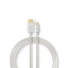 USB-CT Adapter | USB 3.2 Gen 1 | USB-CT Male | HDMI Connector | 4K@60Hz | 18 Gbps | 2.00 m | Rond | Verguld | Gevlochten / Nylon | Aluminium | Cover Window Box