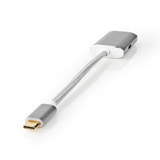 USB-CT Adapter | USB 3.2 Gen 1 | USB-CT Male | HDMI Output | 4K@60Hz | Power delivery | 0.20 m | Rond | Verguld | Gevlochten / Nylon | Zilver | Cover Window Box