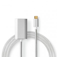 USB-CT Adapter | USB 3.2 Gen 1 | USB-CT Male | HDMI Output | 4K@60Hz | Power delivery | 2.00 m | Rond | Verguld | Gevlochten / Nylon | Zilver | Cover Window Box