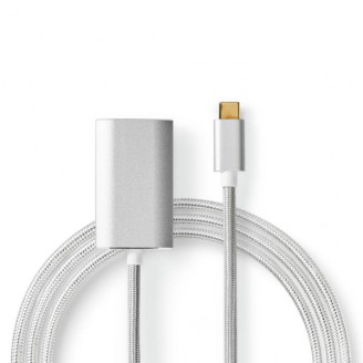 USB-CT Adapter | USB 3.2 Gen 1 | USB-CT Male | HDMI Output | 4K@60Hz | Power delivery | 2.00 m | Rond | Verguld | Gevlochten / Nylon | Zilver | Cover Window Box