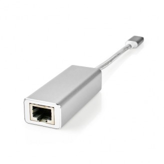USB-netwerkadapter | USB 3.2 Gen 1 | 1 Gbps | USB-CT Male | RJ45 Female | 0.20 m | Rond | Verguld | Vertind-Koper | Zilver | Cover Window Box