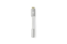 USB-CT Adapter | USB 2.0 | USB-CT Male | 3,5 mm Female | 0.08 m | Rond | Verguld | Gevlochten / Nylon | Wit / Zilver | Cover Window Box