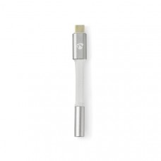 USB-CT Adapter | USB 2.0 | USB-CT Male | 3,5 mm Female | 0.08 m | Rond | Verguld | Gevlochten / Nylon | Wit / Zilver | Cover Window Box