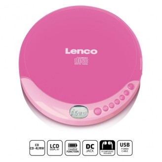 Draagbare CD-speler met oplaadfunctie Roze