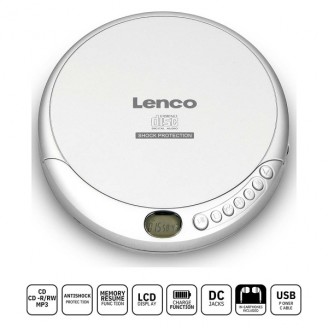 Draagbare CD MP3 speler anti-schok Zilver