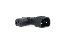 Verlengstekker | IEC-320-C13 | IEC-320-C14 | Links Gehoekt | Vernikkeld | PVC | Zwart | Doos | 1 Stuks