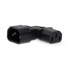 Verlengstekker | IEC-320-C13 | IEC-320-C14 | Rechts Gehoekt | Vernikkeld | PVC | Zwart | Doos | 1 Stuks