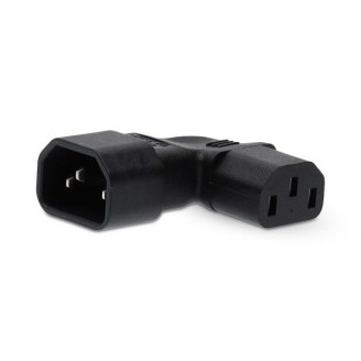 Verlengstekker | IEC-320-C13 | IEC-320-C14 | Rechts Gehoekt | Vernikkeld | PVC | Zwart | Doos | 1 Stuks