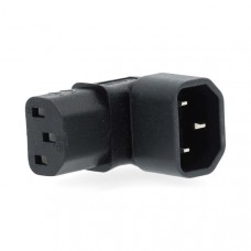 Verlengstekker | IEC-320-C13 | IEC-320-C14 | 90Â° Gehoekt | Vernikkeld | PVC | Zwart | Doos | 1 Stuks