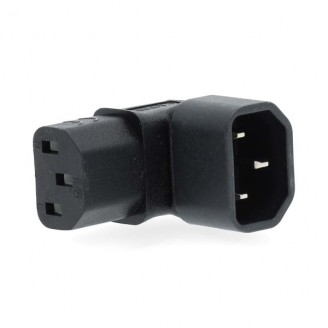 Verlengstekker | IEC-320-C13 | IEC-320-C14 | 90Â° Gehoekt | Vernikkeld | PVC | Zwart | Doos | 1 Stuks