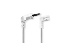 Stroomkabel | Euro Male | IEC-320-C7 | Gehoekt | Links Gehoekt | Vernikkeld | 2.00 m | Plat | PVC | Wit | Label