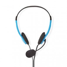 PC-Headset | On-Ear | Stereo | 2x 3.5 mm | Inklapbare Microfoon | Blauw