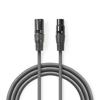 Gebalanceerde Audiokabel | XLR 3-Pins Male | XLR 3-Pins Female | Vernikkeld | 10.0 m | Rond | PVC | Donkergrijs | Gift Box