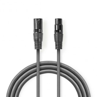 Gebalanceerde Audiokabel | XLR 3-Pins Male | XLR 3-Pins Female | Vernikkeld | 20.0 m | Rond | PVC | Donkergrijs | Gift Box