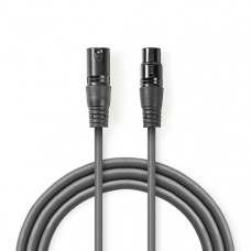 DMX-Adapterkabel | XLR 3-Pins Male | XLR 3-Pins Female | Vernikkeld | 10.0 m | Rond | PVC | Donkergrijs | Gift Box