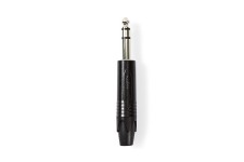 6,35 mm Audioconnector | Recht | Male | Vernikkeld | Soldeer | Diameter kabelinvoer: 6.0 mm | Aluminium | Zwart | 1 Stuks | Polybag