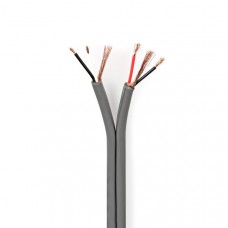 Audiokabel | 4 x 0.16 mmÂ² | Koper | 100.0 m | Rond | PVC | Donkergrijs | Rol
