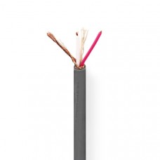 Microfoonkabel | 2 x 0.23 mmÂ² | Koper | 100.0 m | Rond | PVC | Donkergrijs | Rol