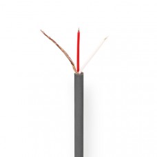 Microfoonkabel | 2 x 0.12 mmÂ² | Koper | 100.0 m | Rond | PVC | Donkergrijs | Rol
