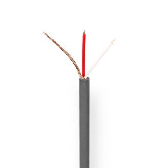Microfoonkabel | 2 x 0.12 mmÂ² | Koper | 100.0 m | Rond | PVC | Donkergrijs | Rol