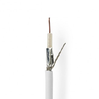 Coaxkabel op Haspel | RG59 | 75 Ohm | Dubbel Afgeschermd | ECA | 100.0 m | Coax | PVC | Wit | Rol