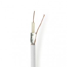 Coaxkabel op Haspel | Coax 12 | 75 Ohm | Dubbel Afgeschermd | ECA | 100.0 m | Coax | PVC | Wit | Rol