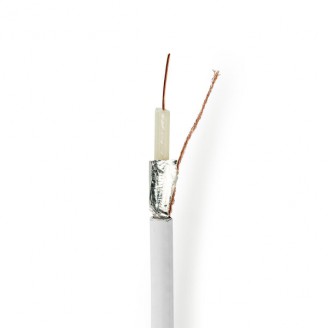 Coaxkabel op Haspel | Coax 12 | 75 Ohm | Dubbel Afgeschermd | ECA | 100.0 m | Coax | PVC | Wit | Rol