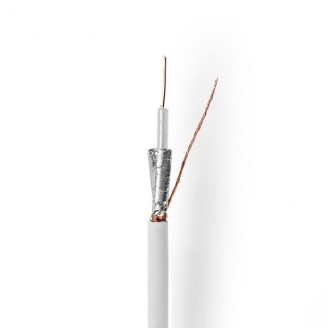 Coaxkabel op Haspel | RG59U | 75 Ohm | Dubbel Afgeschermd | ECA | 100.0 m | Coax | PVC | Wit | Rol