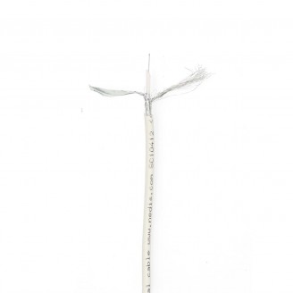 Coaxkabel op Haspel | Mini Coax | Dubbel Afgeschermd | ECA | 20.0 m | Coax | PVC | Wit | Folieverpakking