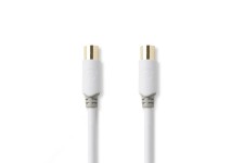 Coaxkabel | IEC (Coax) Male | IEC (Coax) Female | Verguld | 100 dB | 75 Ohm | Dubbel Afgeschermd | 10.0 m | Rond | PVC | Wit | Doos