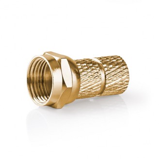F-Connector | Recht | Male | Verguld | 75 Ohm | Twist-On | Diameter kabelinvoer: 5.5 mm | Koper | Metaal | 2 Stuks | Window Box