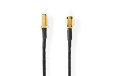 Antennekabel | SMA Female | SMA Male | Verguld | 50 Ohm | Enkelvoudig Afgeschermd | 0.50 m | Rond | Gevlochten | Zwart | Doos