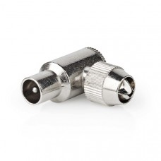 IEC (Coax) Connector | 90Â° Gehoekt | Male | Vernikkeld | 75 Ohm | Schroef | Diameter kabelinvoer: 7.0 mm | Metaal | Zilver | 2 Stuks | Doos