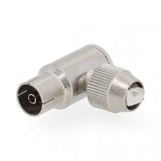 IEC (Coax) Connector | 90Â° Gehoekt | Female | Vernikkeld | 75 Ohm | Schroef | Diameter kabelinvoer: 7.0 mm | Metaal | Zilver | 2 Stuks | Gift Box met Euro Lock