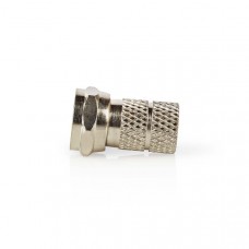 F-Connector | Recht | Male | Vernikkeld | 75 Ohm | Twist-On | Diameter kabelinvoer: 5.5 mm | Zink Legering | Zilver | 5 Stuks | Doos
