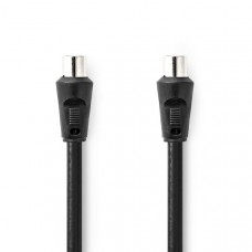 Coaxkabel | IEC (Coax) Male | IEC (Coax) Female | Vernikkeld | 90 dB | 75 Ohm | Dubbel Afgeschermd | 1.50 m | Rond | PVC | Zwart | Label