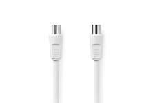 Coaxkabel | IEC (Coax) Male | IEC (Coax) Female | Vernikkeld | 90 dB | 75 Ohm | Dubbel Afgeschermd | 5.00 m | Rond | PVC | Wit | Label