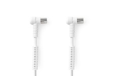 Coaxkabel | IEC (Coax) Male | IEC (Coax) Female | Vernikkeld | 120 dB | 75 Ohm | Viervoudig Afgeschermd | 5.00 m | Rond | PVC | Wit | Label