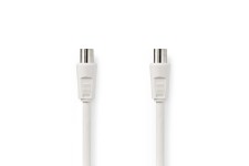Coaxkabel | IEC (Coax) Male | IEC (Coax) Female | Vernikkeld | 90 dB | 75 Ohm | Dubbel Afgeschermd | 20.0 m | Rond | PVC | Wit | Envelop