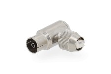 IEC (Coax) Connector | Gehoekt | Female | Vernikkeld | 75 Ohm | Schroef | Diameter kabelinvoer: 7.0 mm | Metaal | Zilver | 2 Stuks | Polybag