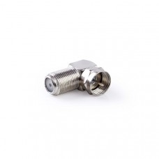 Satelliet- en Antenne-Adapter | F-Male | F-Female | Vernikkeld | 75 Ohm | 90Â° Gehoekt | Metaal | Zilver | 10 Stuks | Envelop