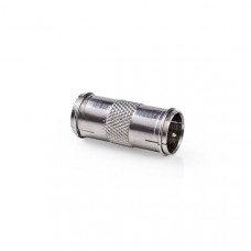 Satelliet- en Antenne-Adapter | F-Male Quick | F-Male Quick | Vernikkeld | 75 Ohm | Recht | Metaal | Zilver | 10 Stuks | Envelop
