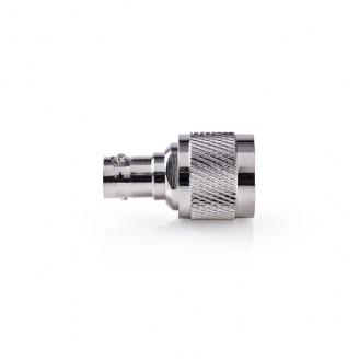 Satelliet- en Antenne-Adapter | N-Male | BNC Female | Vernikkeld | 50 Ohm | Recht | Metaal | Zilver | 10 Stuks | Envelop