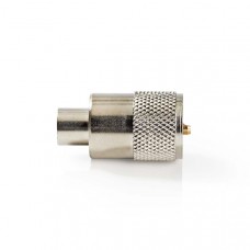 PL259-Connector | Recht | Male | Vernikkeld | 75 Ohm | Soldeer | Diameter kabelinvoer: 6.0 mm | Metaal | Zilver | 25 Stuks | Envelop
