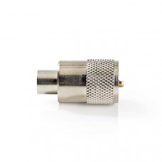 PL259-Connector | Recht | Male | Vernikkeld | 50 Ohm | Soldeer | Diameter kabelinvoer: 6.0 mm | Metaal | Zilver | 25 Stuks | Envelop