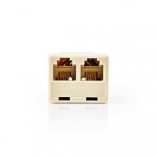 Telecom-Wandcontactdoos | Type Aansluiting: RJ11 | RJ11 Female | 2x RJ11 (4/6) Female | Splitter | ABS | Ivoor | Doos